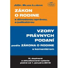 ZÁKON O RODINE A VZORY PRÁVNYCH PODANÍ podľa Zákona o rodine s komentárom